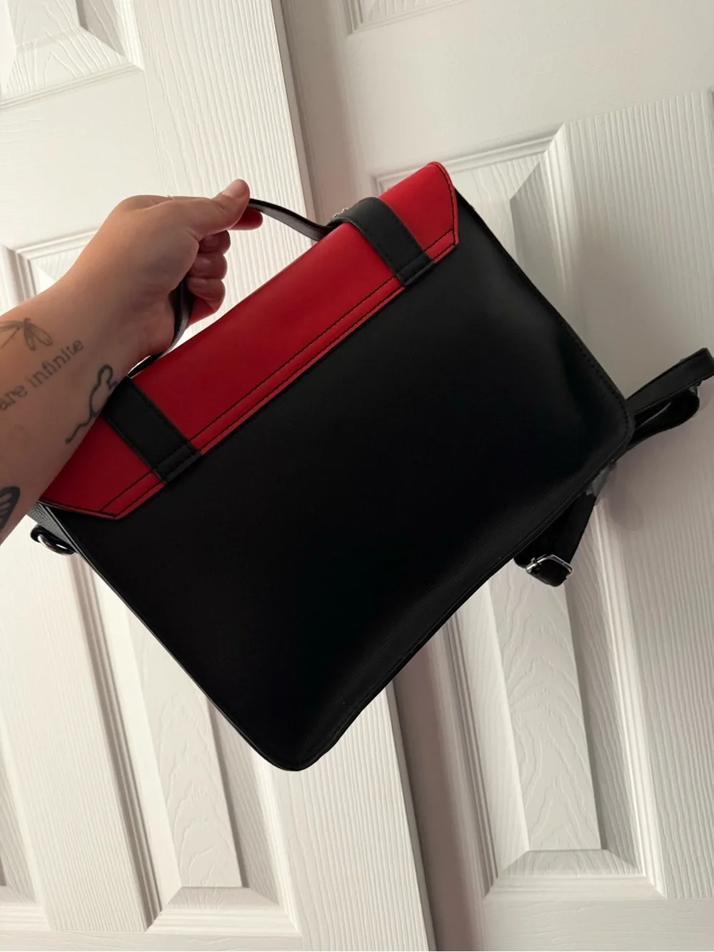 Disney Red & Black Mickey Patch Satchel